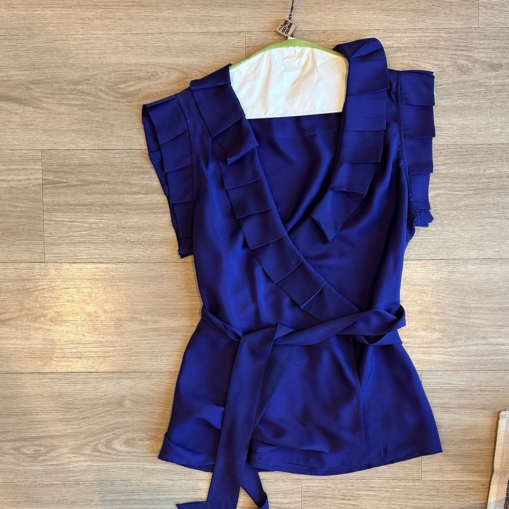 Elegant purple Ruffled Blouse